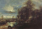 Peter Paul Rubens Sunset Landscape with a Sbepberd and his Flock (mk01) oil painting on canvas